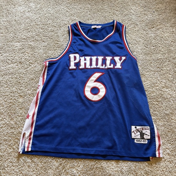 Throwbacks Blacktop Edition Tops - Philadelphia Philly #6 Vintage Throwbacks Blacktop Edition‎ Basketball Jersey 3X